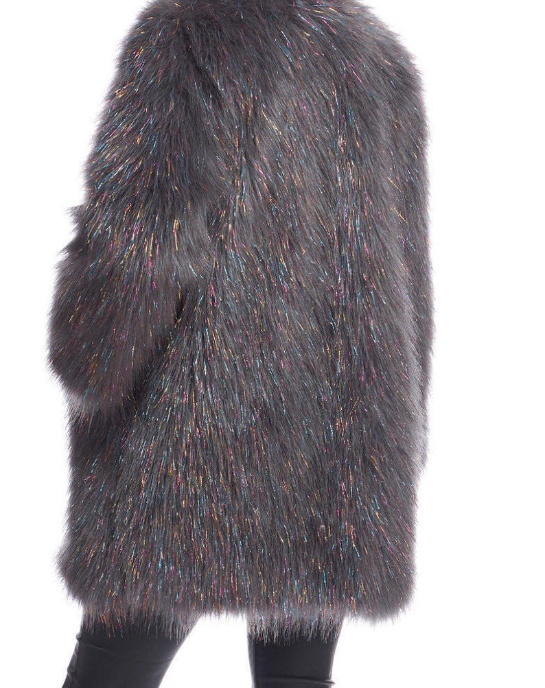 TINSEL Faux Fur Fabric Long Pile Sparkling Tinsel WHITE Etsy