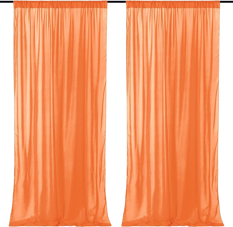 2 Panels Chiffon Backdrop Curtains Wrinklefree Sheer Etsy