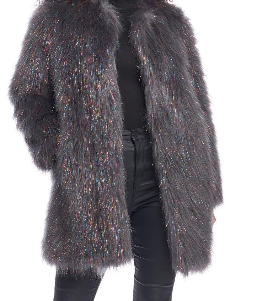 TINSEL Faux Fur Fabric Long Pile Sparkling Tinsel WHITE Etsy