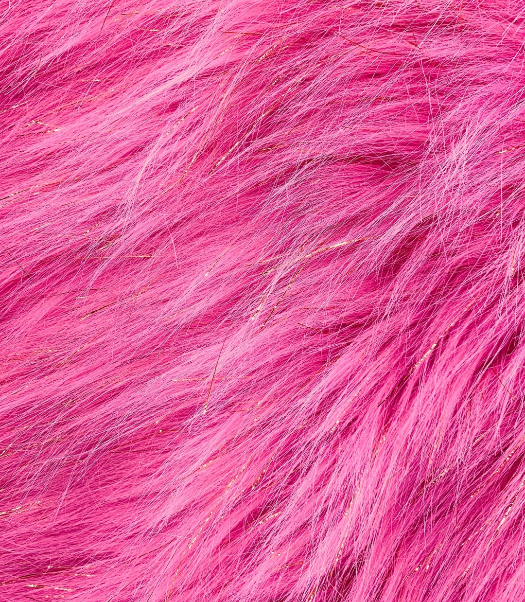 TINSEL Faux Fur Fabric Long Pile Sparkling Tinsel PINK Etsy