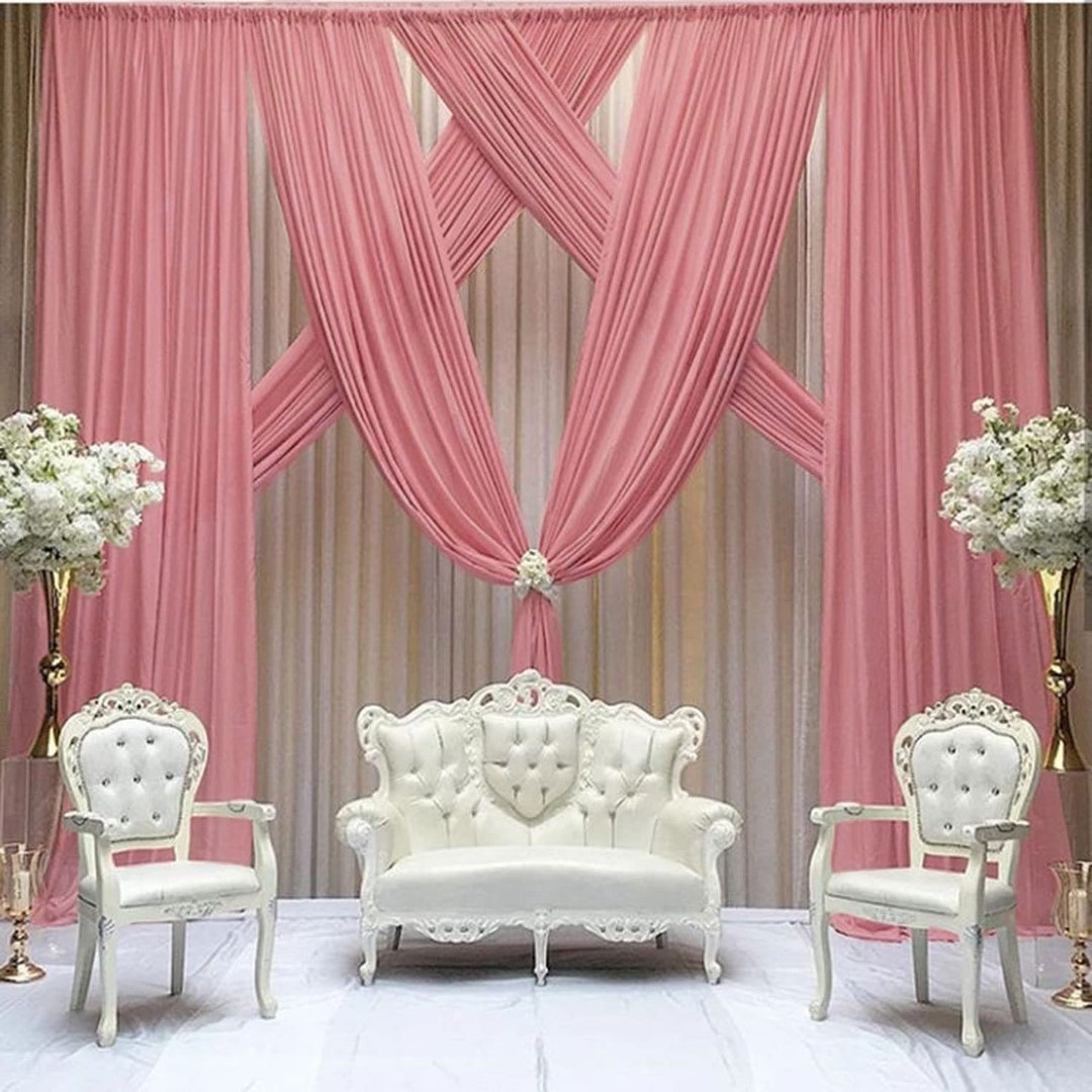Backdrop Chiffon Curtains 20' X 30' Ft DUSTYROSE 6 Etsy