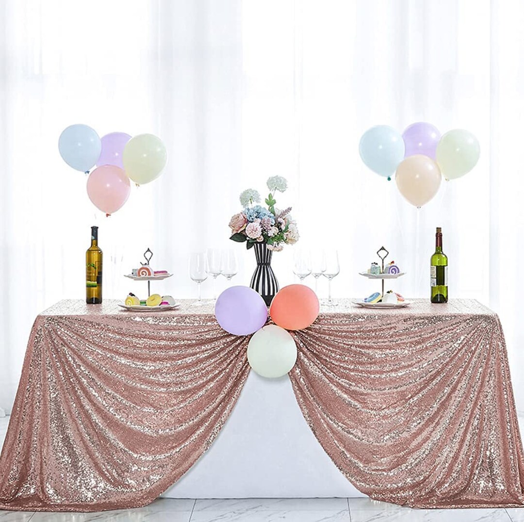 Tovaglia per feste di compleanno in oro rosa rosa tovaglia in plastica  stampata con paillettes Glitter Diamonds compleanno per forniture per  matrimoni da ragazza