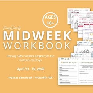April JW Meeting Arbeitsblätter für ältere Kinder (ab 10 Jahren) | OCLM-Arbeitsbuch | Bibelarbeit Aktivitäten | Druckbar | PrepSheets
