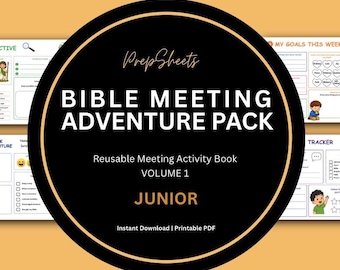 Bible Activity Book for Kids | My Midweek Meeting Adventure Volume 1 | Christian Printable Worksheets