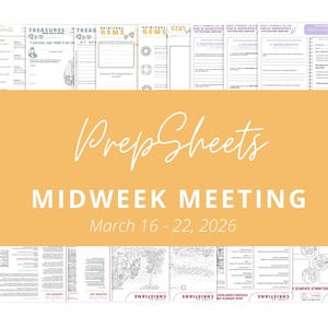 Ages 10+ | Mar 16 - 22 OCLM Midweek Meeting || PrepSheets || JW || Digital Download || Printable || Worksheets