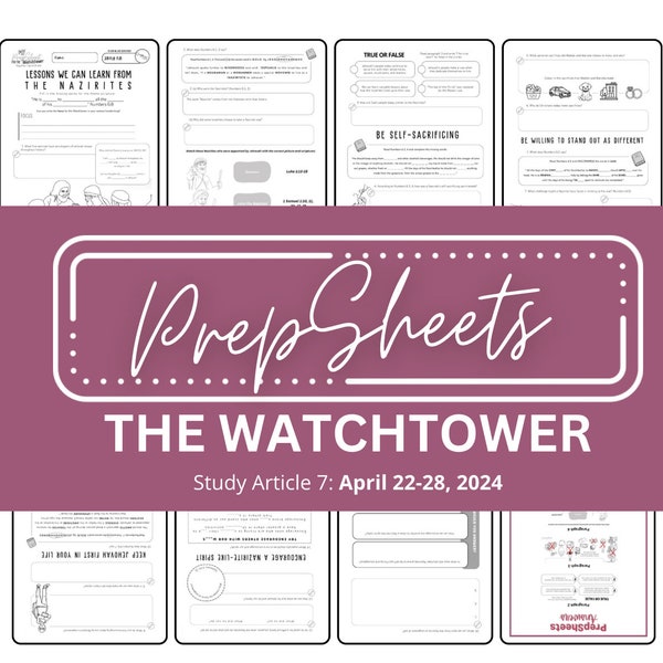 April 22-28 Watchtower Study || Public Talk Notes || Greeting Cards || PrepSheets || JW || Digital || Printable || Worksheets