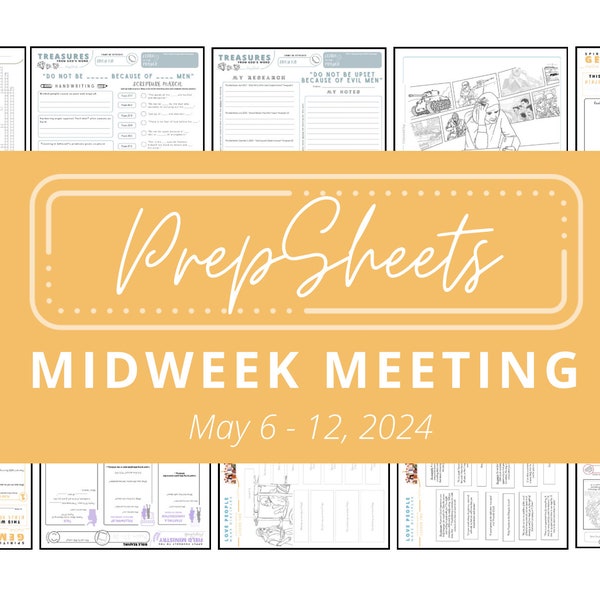 May 6-12 OCLM Midweek Meeting || PrepSheets || Canvas & Paper NZ || JW || Digital Download || Printable || Worksheets || canvasnpaper.nz