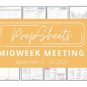 Sept 8 - 14 OCLM Midweek Meeting || PrepSheets || JW || Digital Download || Printable || Worksheets || canvasnpaper.nz