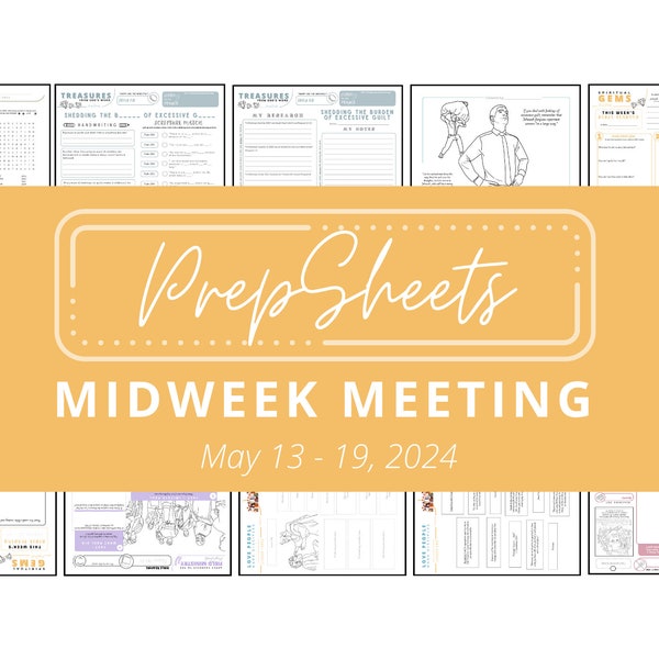 May 13-19 OCLM Midweek Meeting || PrepSheets || Canvas & Paper NZ || JW || Digital Download || Printable || Worksheets || canvasnpaper.nz