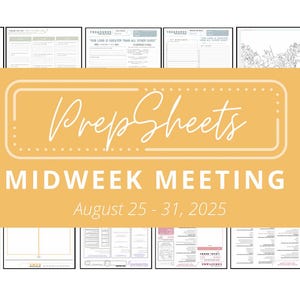 Aug 25 - 31 OCLM Midweek Meeting || PrepSheets || JW || Digital Download || Printable || Worksheets || canvasnpaper.nz