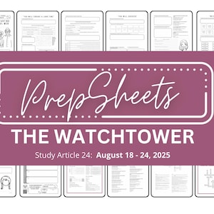 Aug 18 - 24 Watchtower Study || Public Talk Notes || Greeting Cards || PrepSheets || JW || Digital || Printable || Worksheets