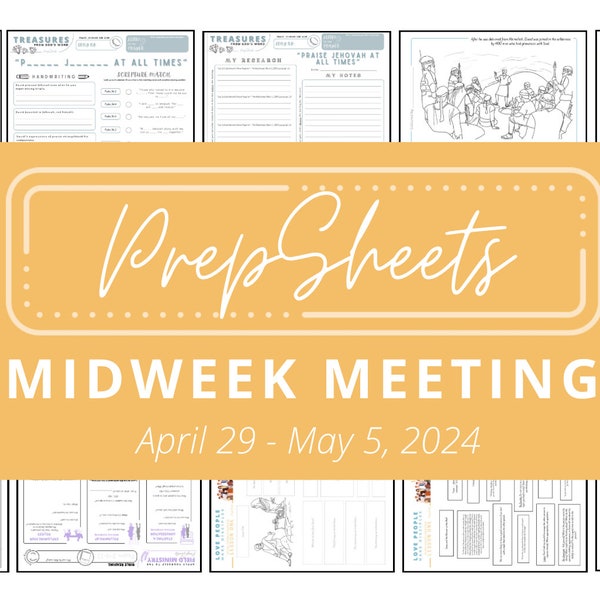 April 29 OCLM Midweek Meeting || PrepSheets || Canvas & Paper NZ || JW || Digital Download || Printable || Worksheets || canvasnpaper.nz