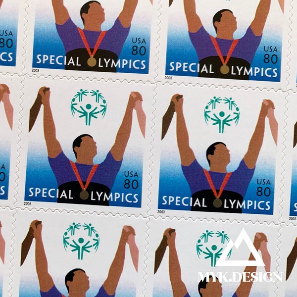 Special Olympics | 2003 | Vintage US Postage Stamps, Scott #3771 | Face Value 80 Cents | Disability, Eunice Shriver, Sports, Competition