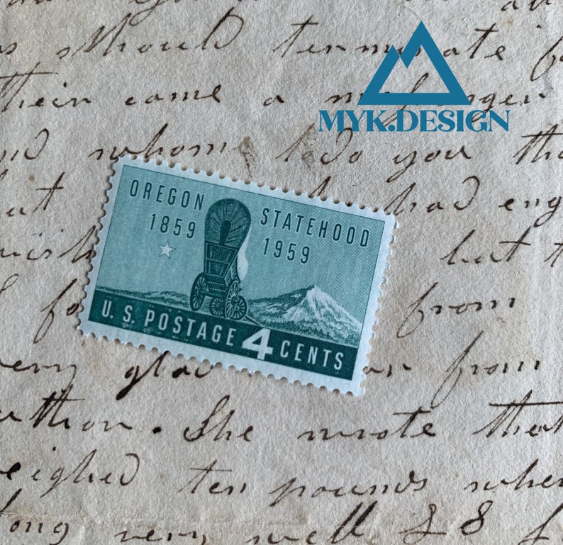 Oregon Statehood 1959 Vintage US Postage Stamps Face Value 4 Cents