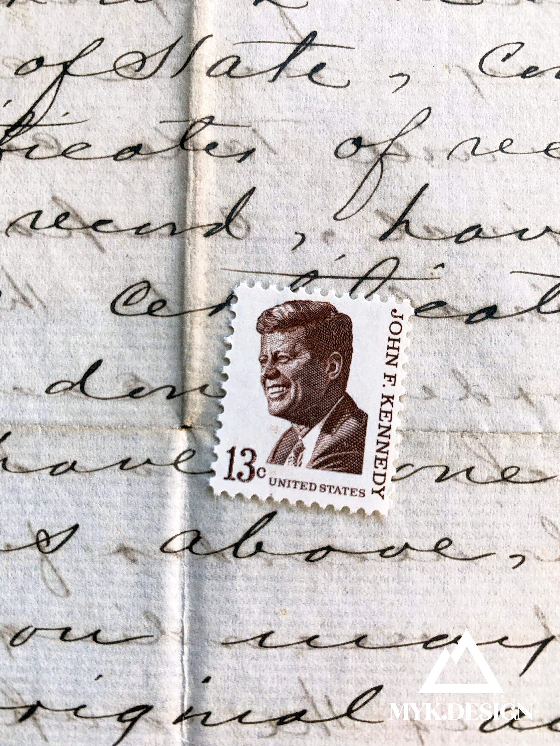 John F Kennedy 1967 Vintage US Postage Stamps Face Value 13 Cents Scott