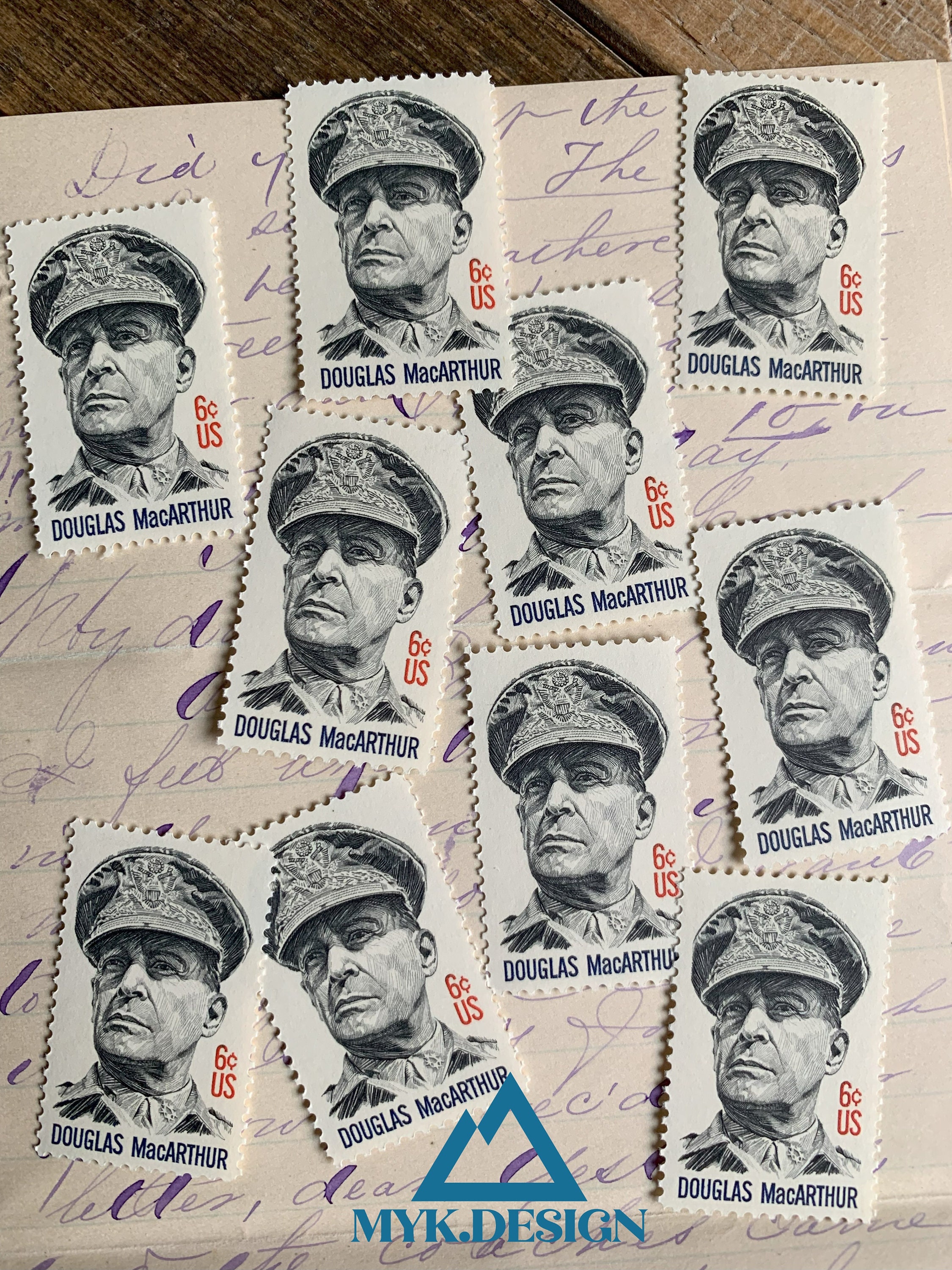 Douglas Macarthur 1971 Vintage US Postage Stamps Face Value 6 Cents