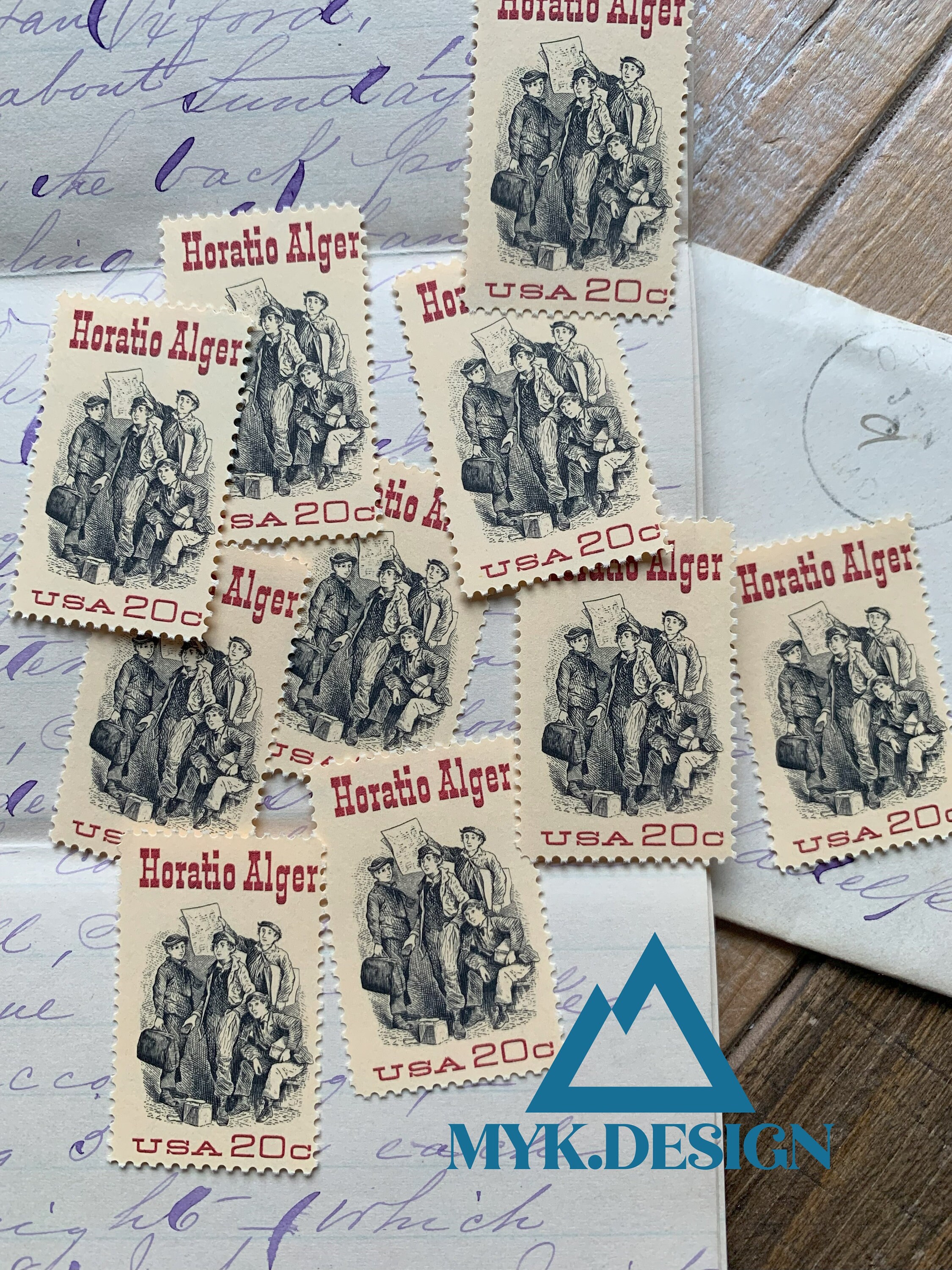 Horatio Alger | 1982 | Vintage US Postage Stamps | Face Value 20  display picture 1
