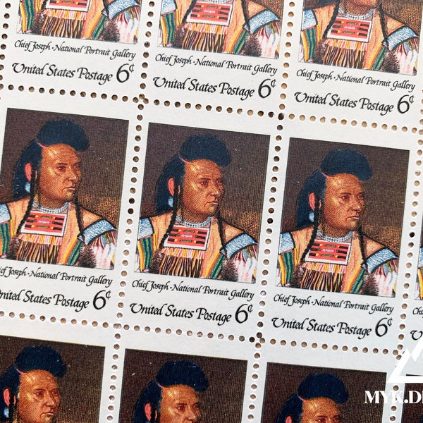 Chief Joseph | 1968 | Vintage US Postage Stamps | Face Value 6 Cents | Scott 1364 | Native America Indian Nez Perce Pacific Northwest Oregon
