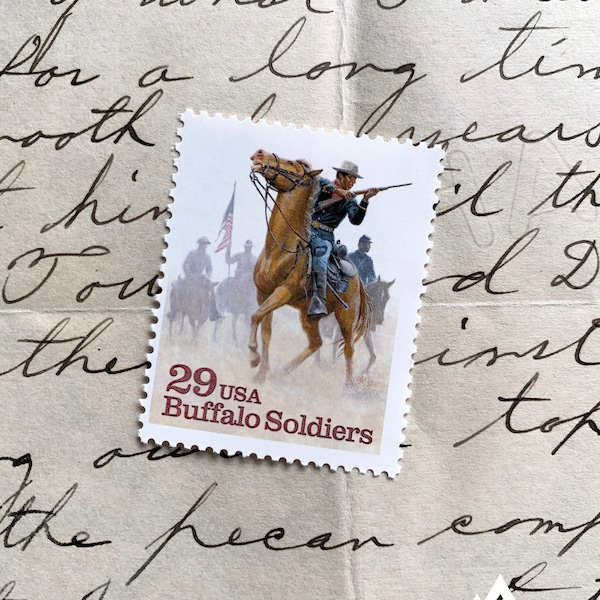 Buffalo Soldiers | 1994 | Vintage US Postage Stamps | Face Value 29 Cents | Scott 2818 | Horse, Cowboy, Black History, Native American, Gun