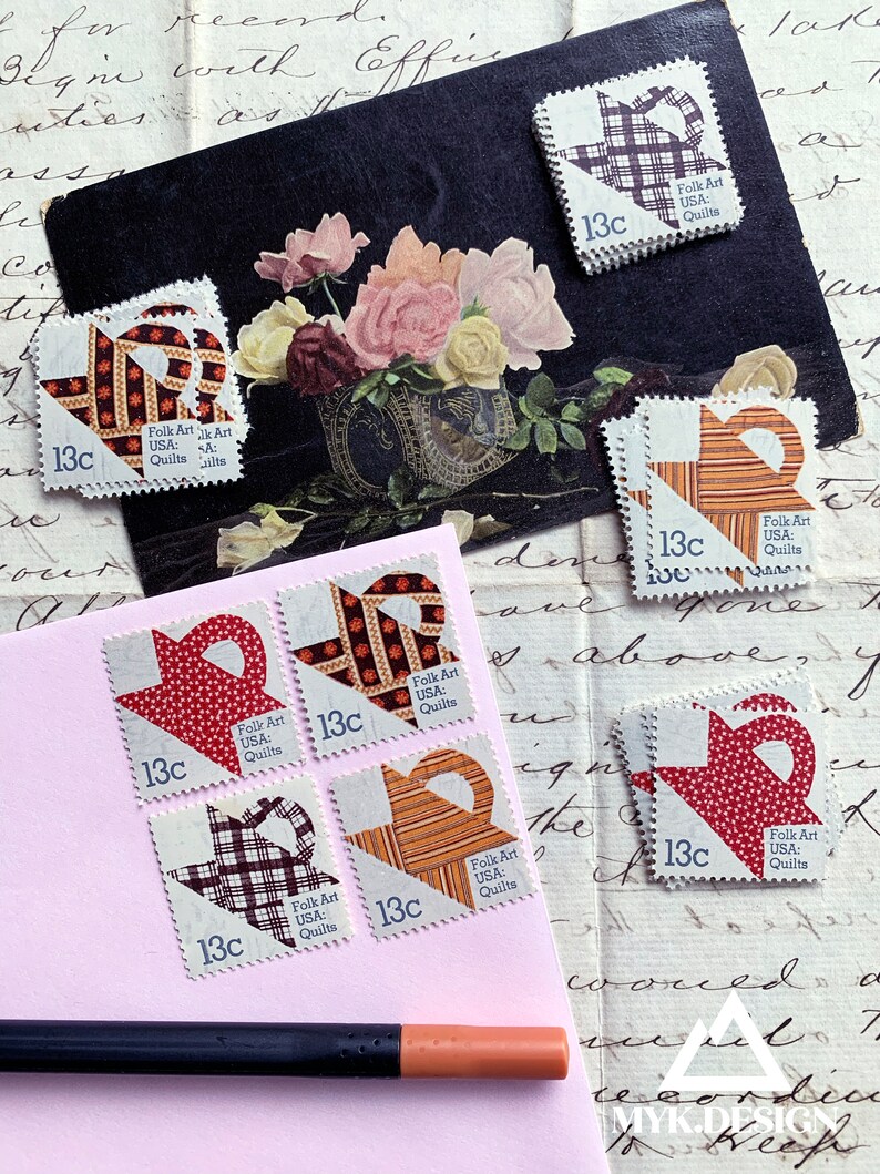 Quilts Folk Art 1978 Vintage US Postage Stamps Face Value 13 Cents Scott 1747 Crafts, Hobbies