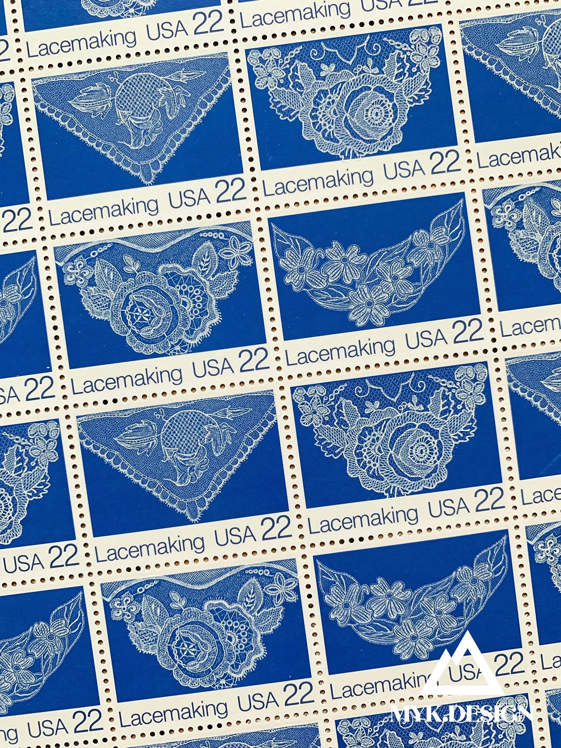 Lacemaking | 1987 | Vintage US Postage Stamps | Face Value 22