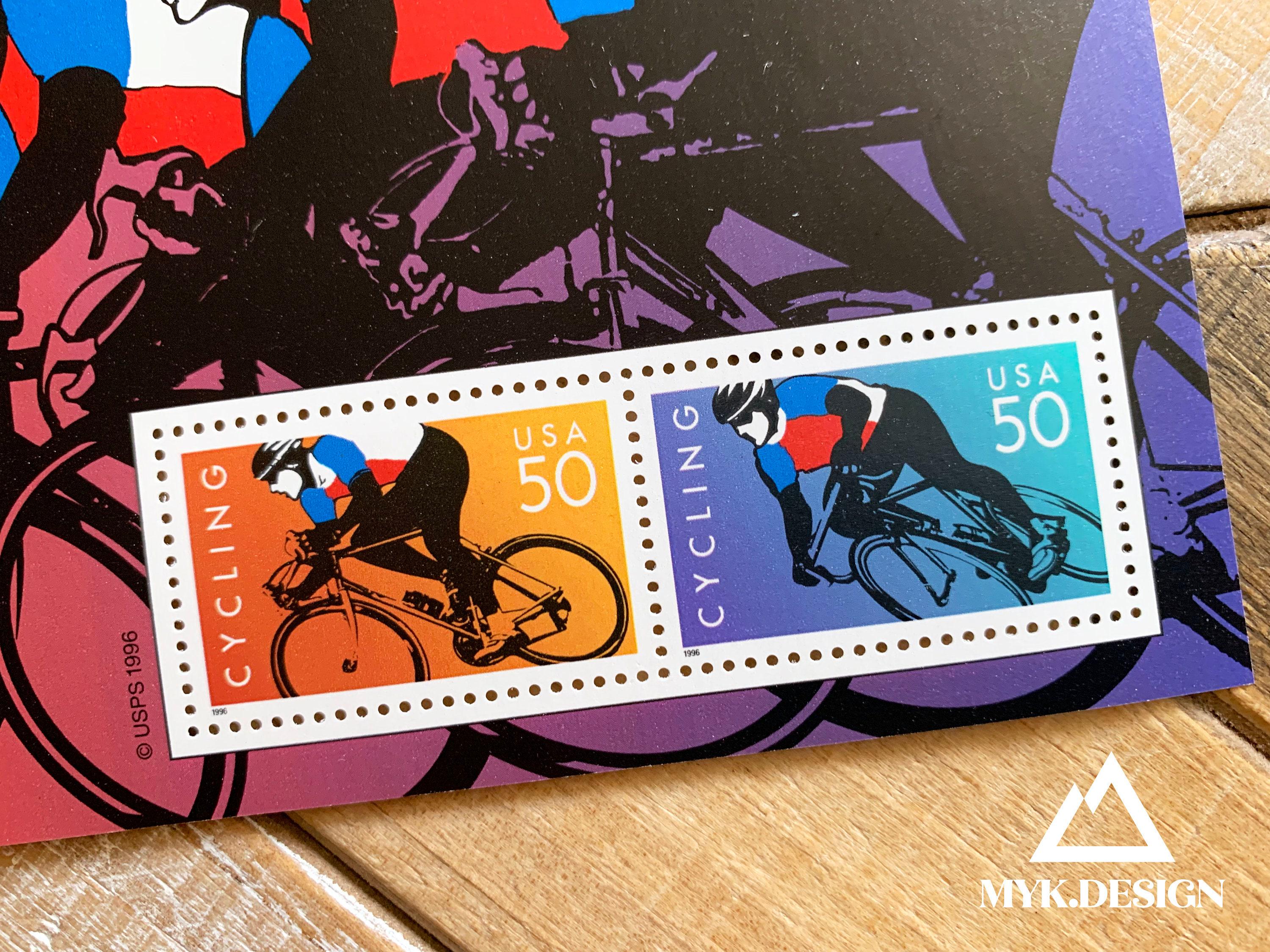 Cycling | 1996 | Vintage US Postage Stamps, Scott #3119 | Face Value 50 ...