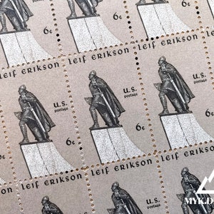 Leif Erikson | 1968 | Vintage US Postage Stamps | Face Value 6 Cents | Scott 1359 | Norse, Explorer, Vinland, Newfoundland, Greenland, Red