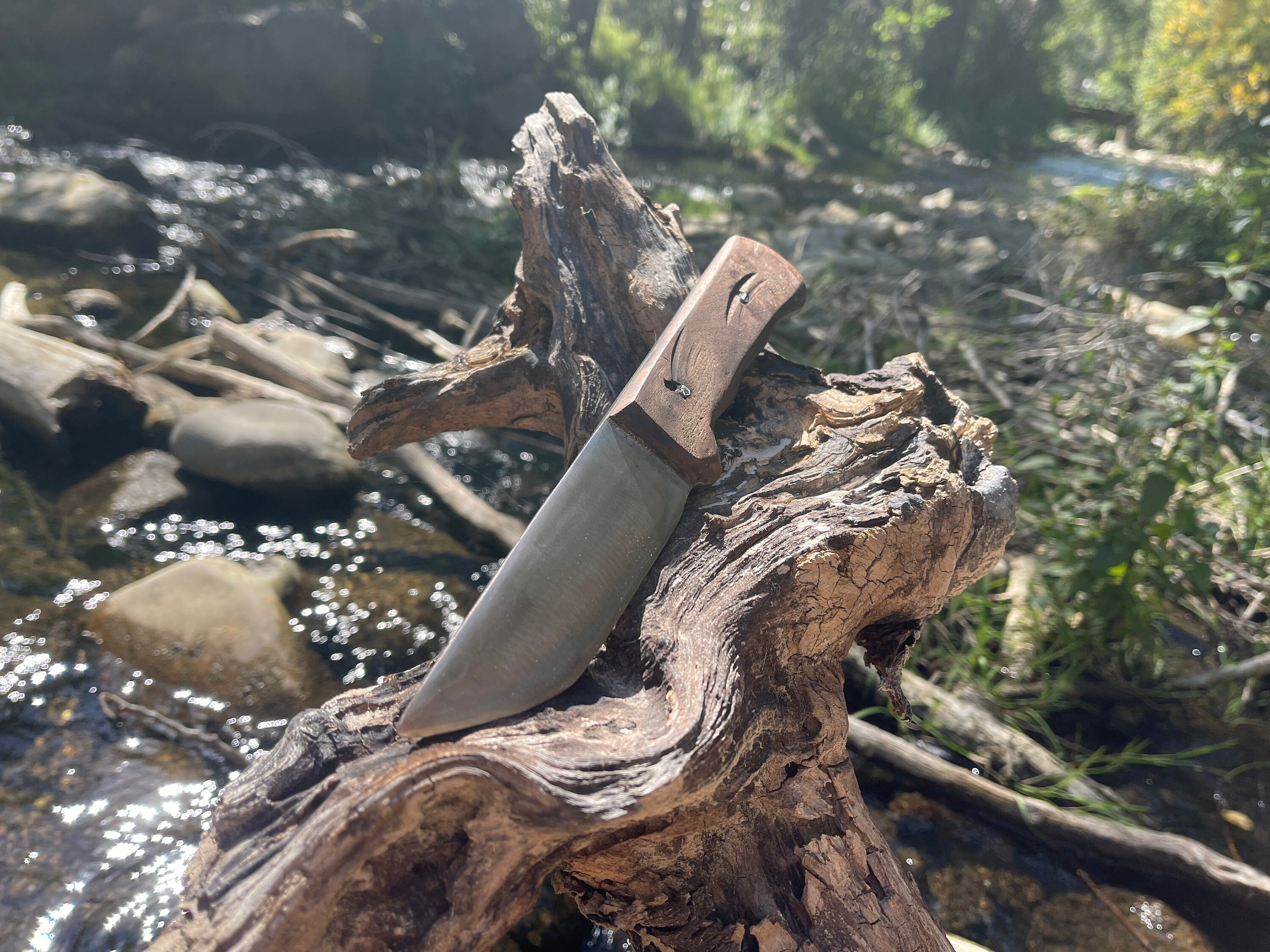Hand Camping Knife With Customizable Wood Handle Free Shipping