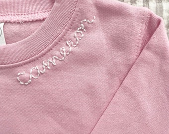 Personalized NAME hand embroidered crewneck sweatshirt