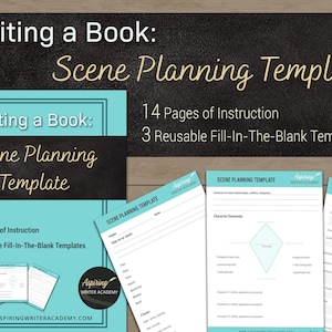 Writing a Book: Scene Planning Template | Digital or Printable Writing Worksheet | Develop Your Novels Scenes | Scene Writing Worksheet |