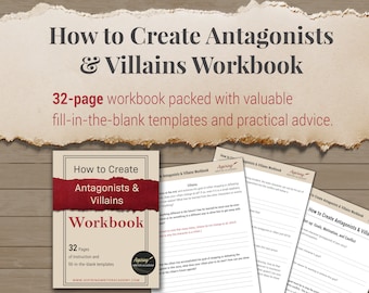 Wie man Antagonisten & Schurken Workbook erstellt | Character Template Sheets | Digitales oder druckbares Schreibarbeitsbuch| Bösewicht Arbeitsbuch |