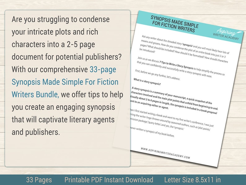 Synopsis Made Simple for Fiction Writers Bundle | Synopsis Examples ...