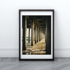 Sunset, Pier, Photo, digital print, southern California, airbnb, home decor, ocean theme, office, bedroom,
