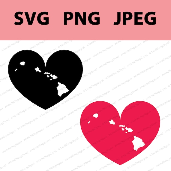 Hawaii Heart SVG/PNG/JPG Etsy