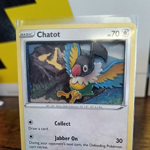 Carte Pokémon 3D Chatot - Astral Radiance 129/189 Commun - Fait main