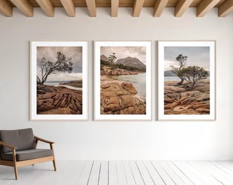 Trittico di Freycinet - Opera d'arte da parete, stampa fotografica - Paesaggio australiano - Tasmania - Australia