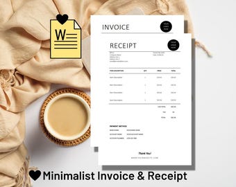 Invoice Template Download, Printable Invoice Template Word, Business Receipt Template, Editable Invoice Word, Business Receipt, Invoice