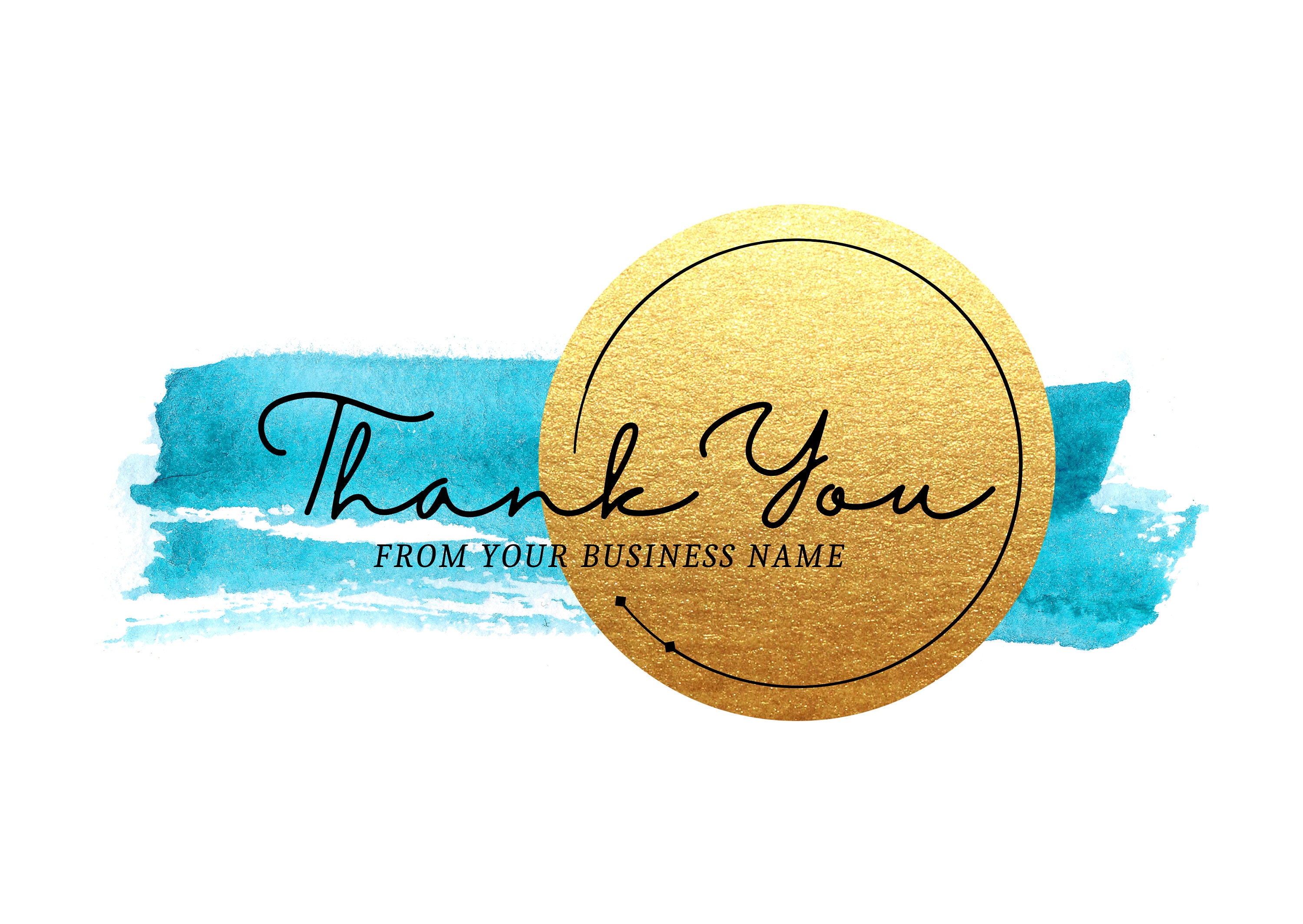 Business Thank You Card Canva Template Blue (3 Editable Templates) - Etsy