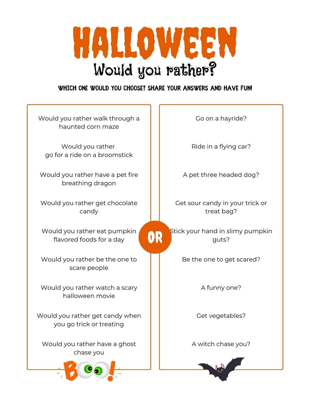 Halloween Printable Kid s Halloween Printable Halloween Would You Rather Printable Etsy Halloween Printable Kid s Halloween Printable Halloween Would You Rather Printable Etsy