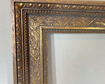 Neoclassical Style Gold Leafed Wood Frame, Fits Art Size: 16x20