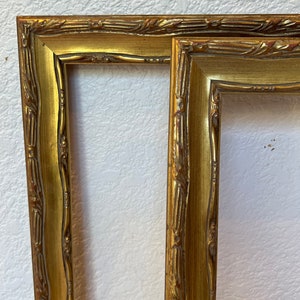 Pair of Vintage French Provincial Gold Leaf Wood Frames, Each Fit Art Size: 14x20