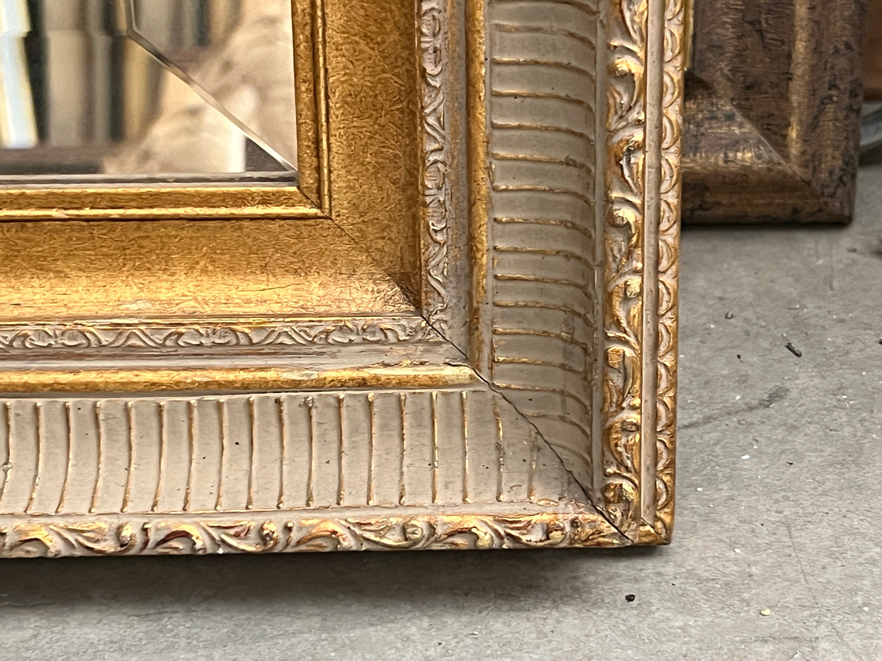 Small Decorative Textured Gold Plastic Mirror Wall Decor 
