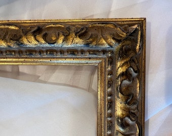 Ornate Gold Leafed Wood Frame, Fits Art Size: 17x21