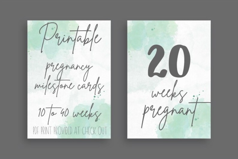 Pregnancy Milestone Cards Printable Pregnancy Cards Etsy