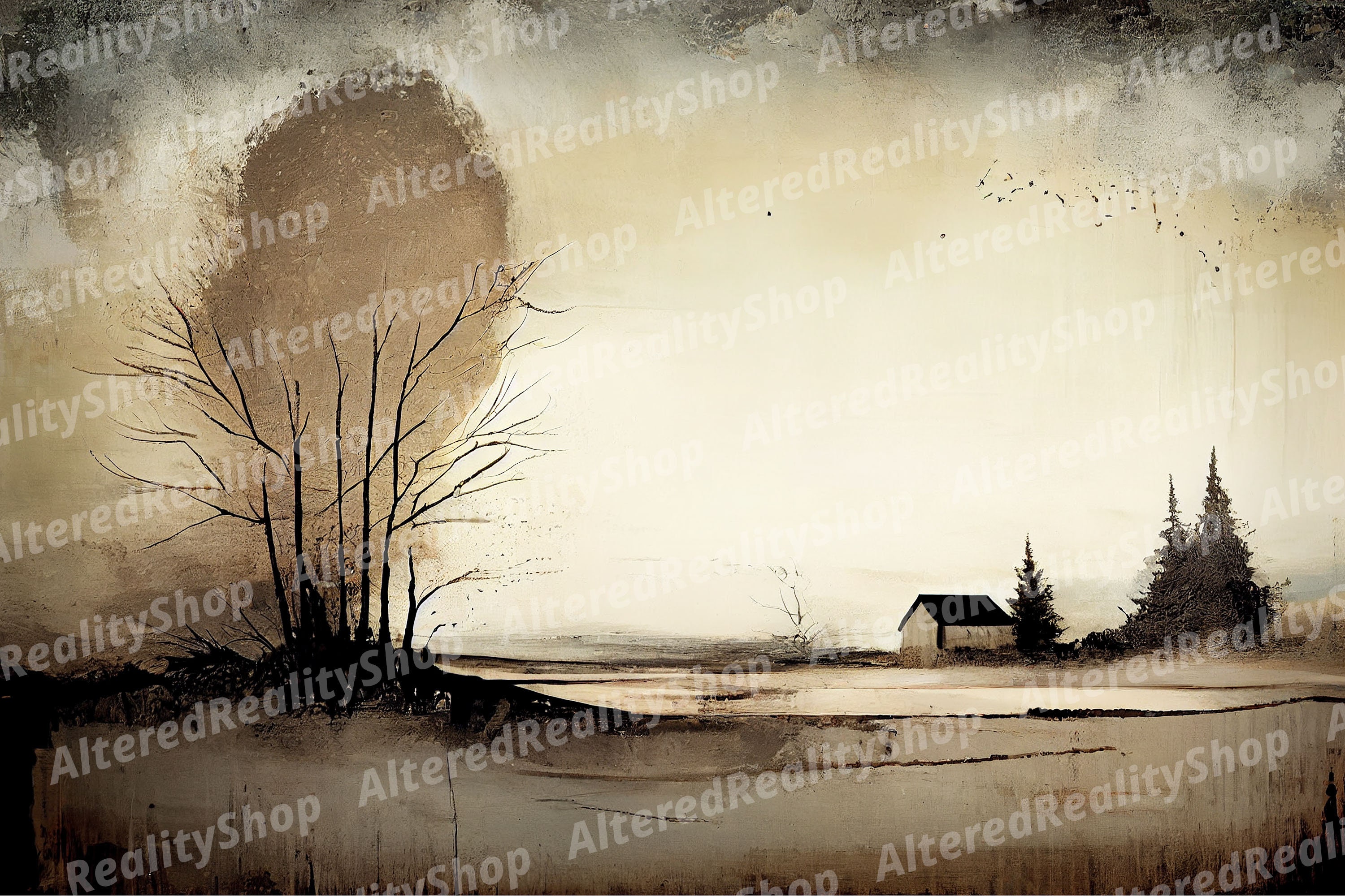 Muted Rustic Colors Set of 3 Rustic, Muted Colors, Digital Art Landscapes, Classic Wall Art ...