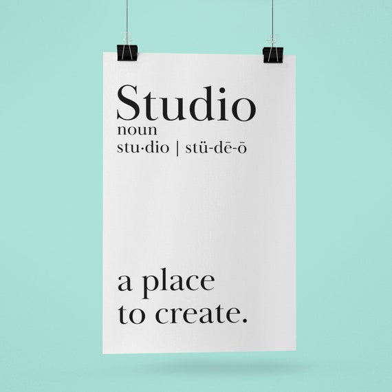 Studio Definition Printable Wall Art Inspirational Quote Etsy