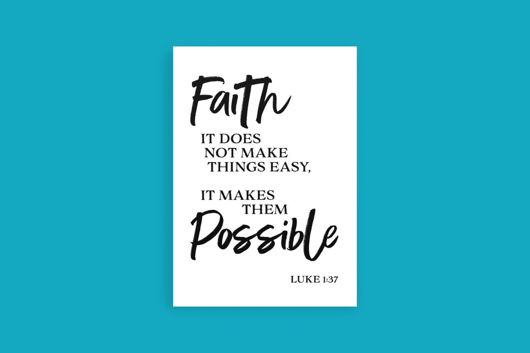 LUKE 1:37 Bible Verse, Faith Makes Things Possible, Christian Wall Art ...