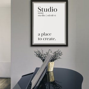 Studio Definition, Printable Wall Art, Inspirational Quote, Positive ...