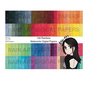 İnstant Texture Papers Download Commercial Use Instant 100 Rainbow Watercolor Digital Paper Pack Watercolor Paper Planner Papers
