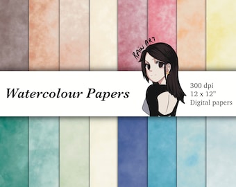 İnstant Watercolor Texture Papers Download Commercial Use Instant Watercolour Digital Paper Pack Watercolor Paper Planner Papers